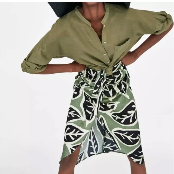 ZARA Wrap Pareo Midi Skirt S - Picture 4 of 9